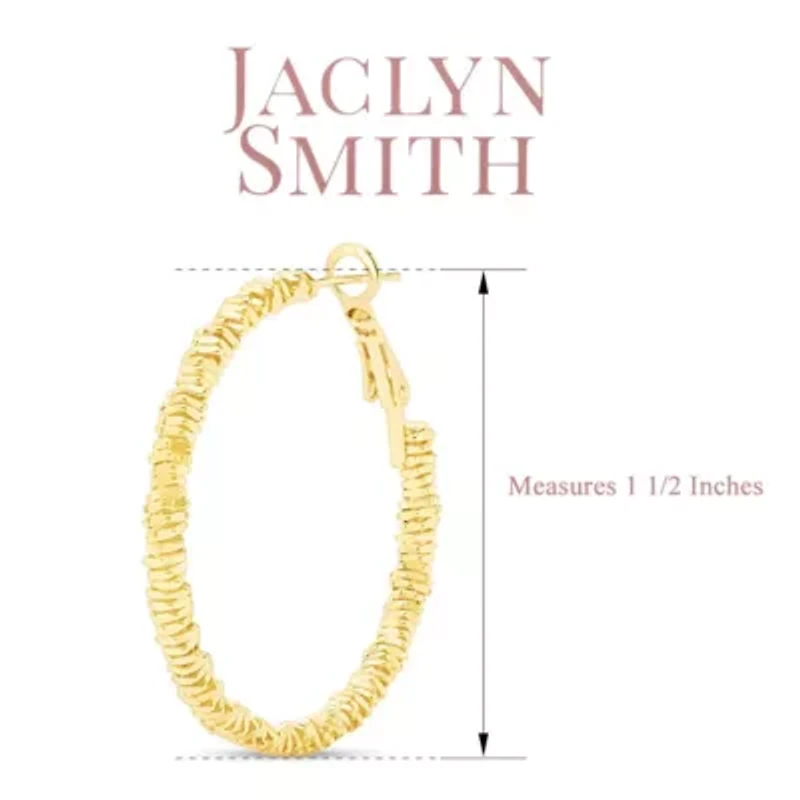Jaclyn Smith Decorated Hoop Earrings In Gold