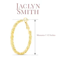 Jaclyn Smith Decorated Hoop Earrings In Gold