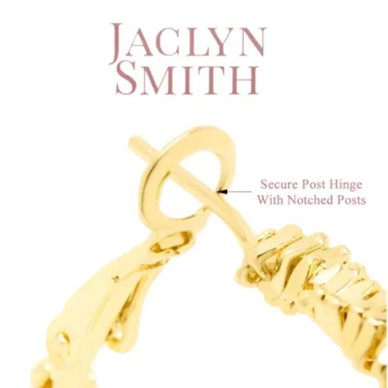 Jaclyn Smith Decorated Hoop Earrings In Gold