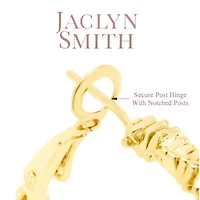 Jaclyn Smith Decorated Hoop Earrings In Gold