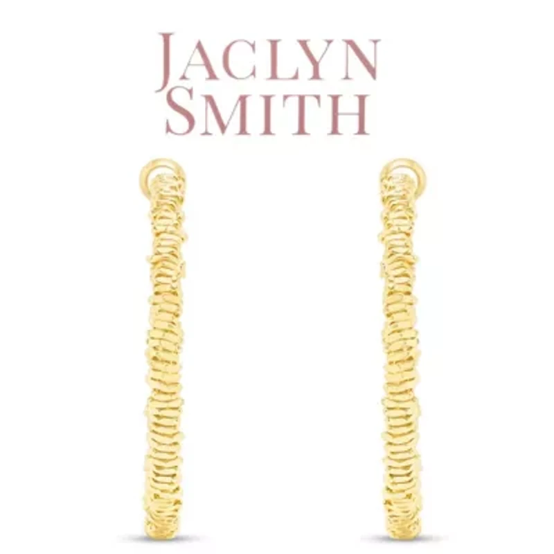 Jaclyn Smith Decorated Hoop Earrings In Gold