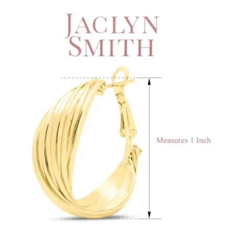 Jaclyn Smith Curved Hoop Earrings In Gold
