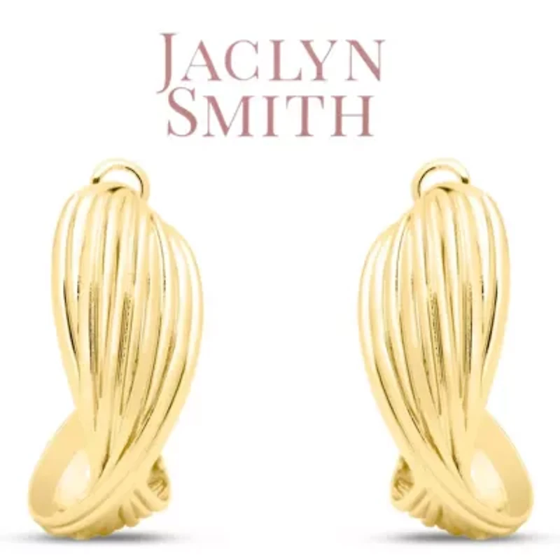 Jaclyn Smith Curved Hoop Earrings In Gold