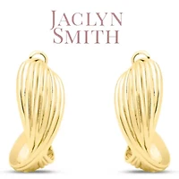 Jaclyn Smith Curved Hoop Earrings In Gold