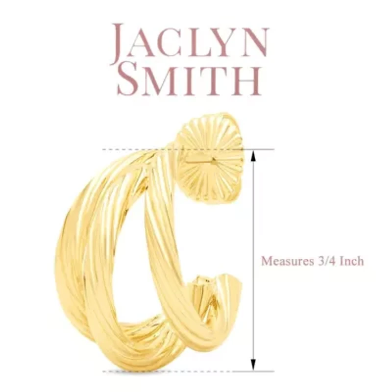 Jaclyn Smith Split Hoop Earrings In Gold