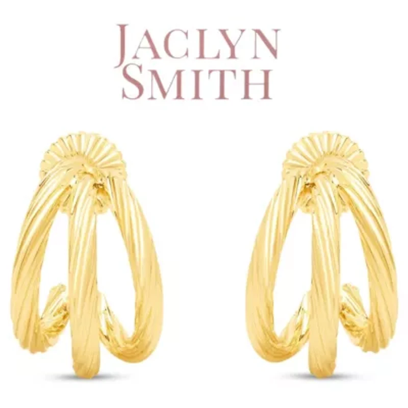 Jaclyn Smith Split Hoop Earrings In Gold