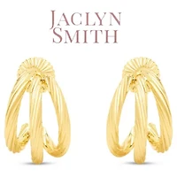 Jaclyn Smith Split Hoop Earrings In Gold