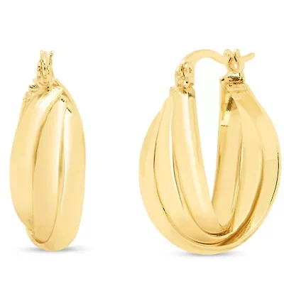 Jaclyn Smith Retro Hoop Earrings In Gold