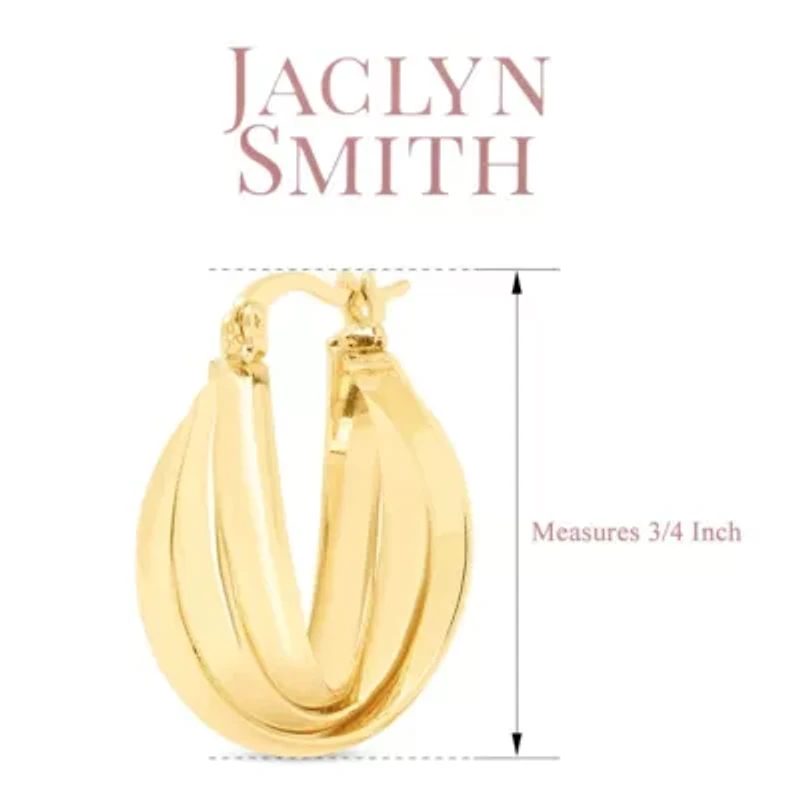 Jaclyn Smith Retro Hoop Earrings In Gold