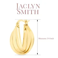 Jaclyn Smith Retro Hoop Earrings In Gold