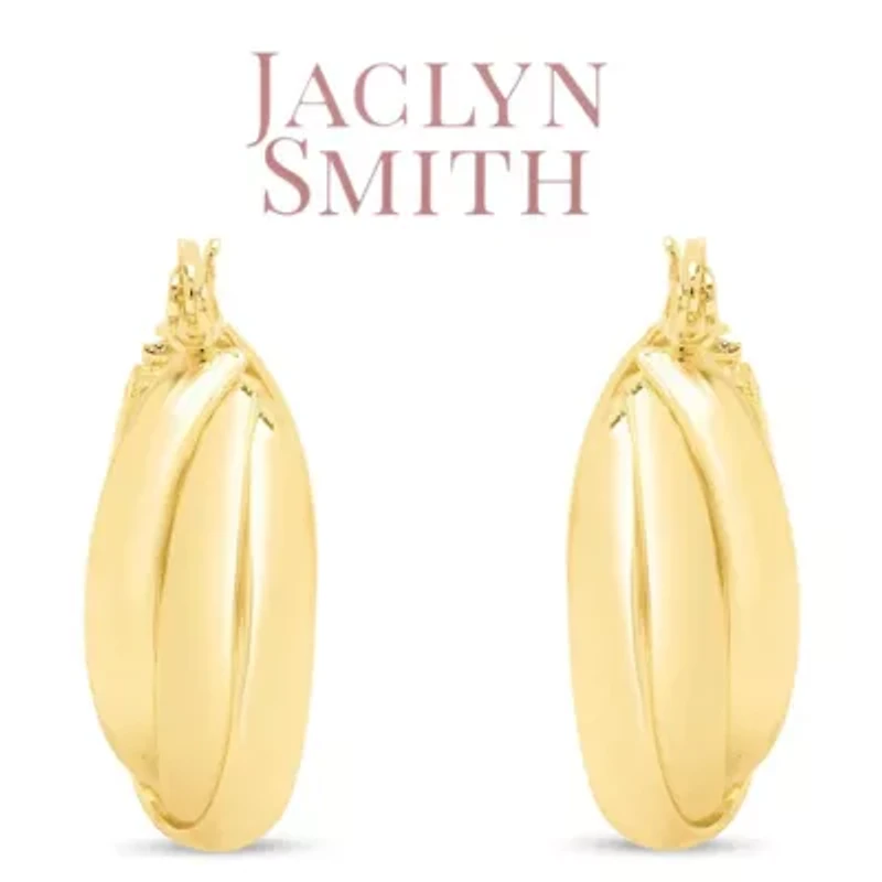 Jaclyn Smith Retro Hoop Earrings In Gold