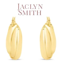 Jaclyn Smith Retro Hoop Earrings In Gold