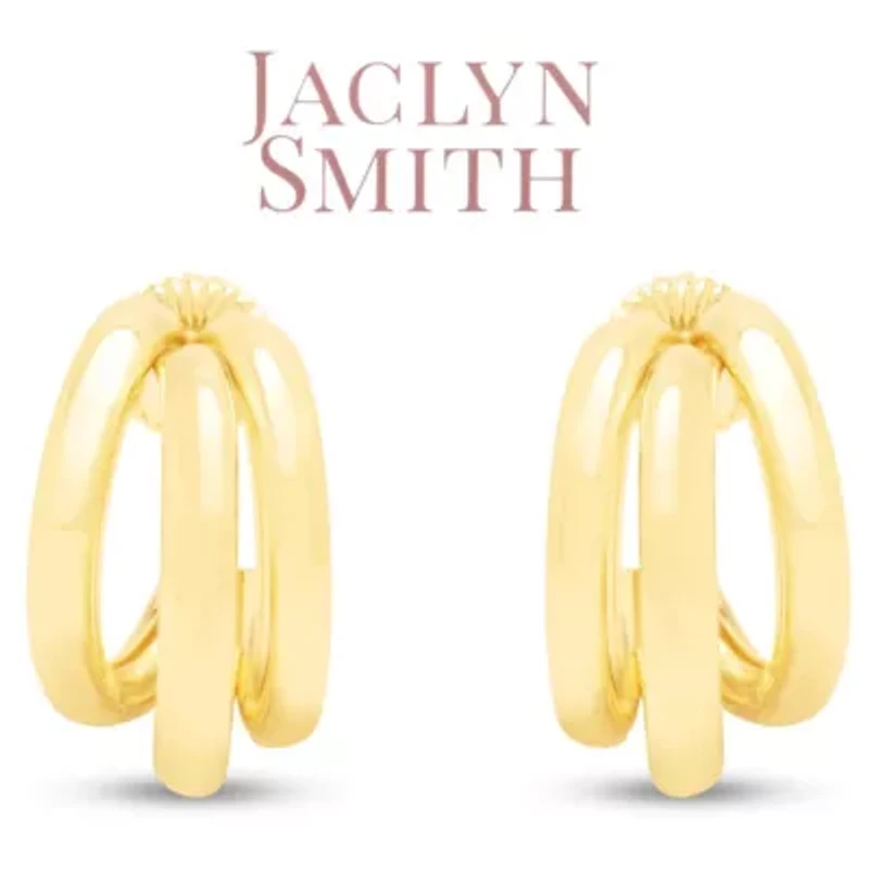 Jaclyn Smith Tri Hoop Earrings In Gold