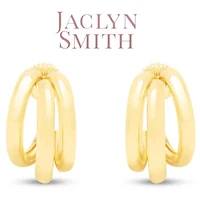 Jaclyn Smith Tri Hoop Earrings In Gold