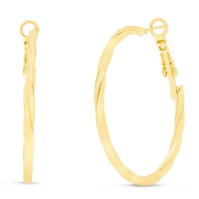 Jaclyn Smith Classic Hoop Earrings In Gold