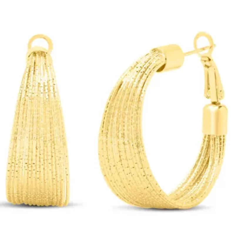 Jaclyn Smith Luminescent Hoop Earrings In Gold