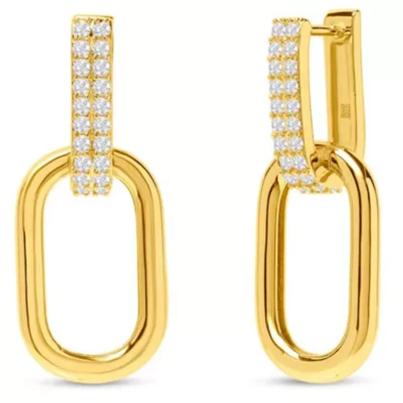 Martha Stewart Luna Gold Drop Earrings With Crystals