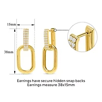 Martha Stewart Luna Gold Drop Earrings With Crystals