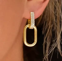 Martha Stewart Luna Gold Drop Earrings With Crystals