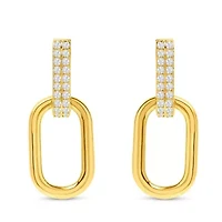Martha Stewart Luna Gold Drop Earrings With Crystals