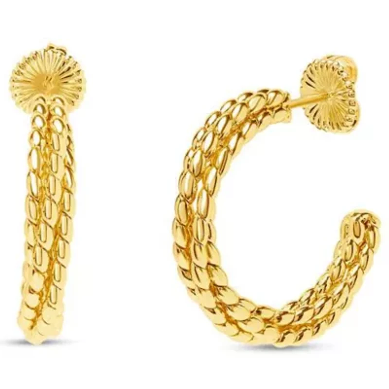Martha Stewart Beaded Gold Hoop Earrings