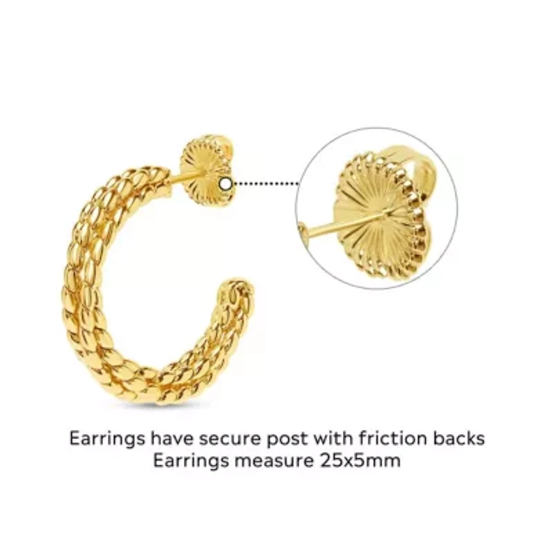 Martha Stewart Beaded Gold Hoop Earrings