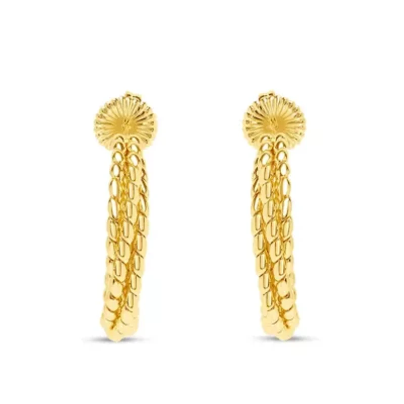 Martha Stewart Beaded Gold Hoop Earrings