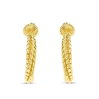 Martha Stewart Beaded Gold Hoop Earrings