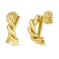 Martha Stewart Textured Gold Hoop Earrings