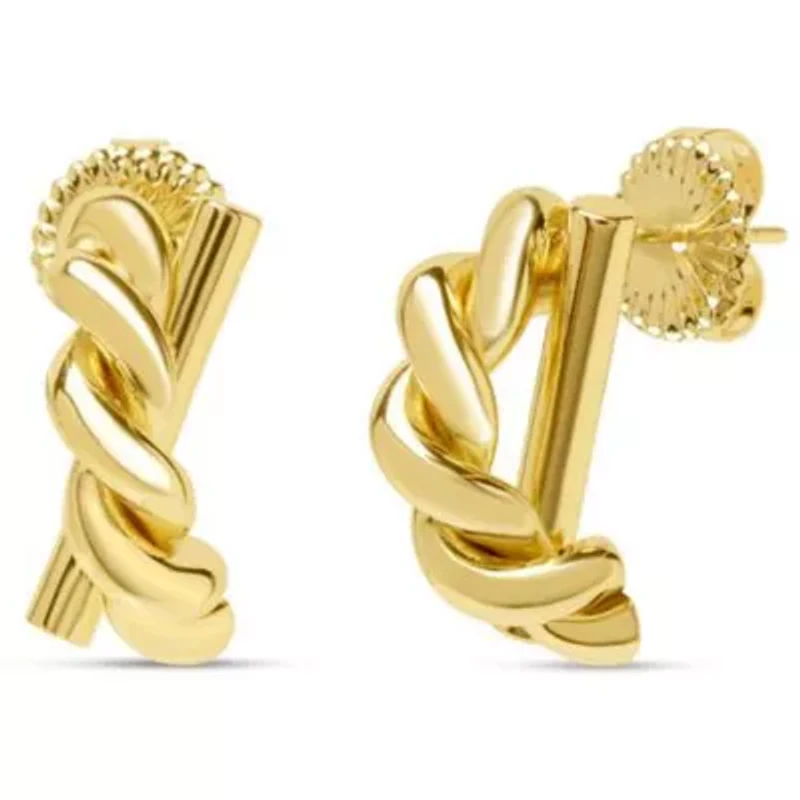 Martha Stewart Textured Gold Hoop Earrings