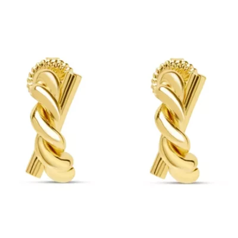 Martha Stewart Textured Gold Hoop Earrings