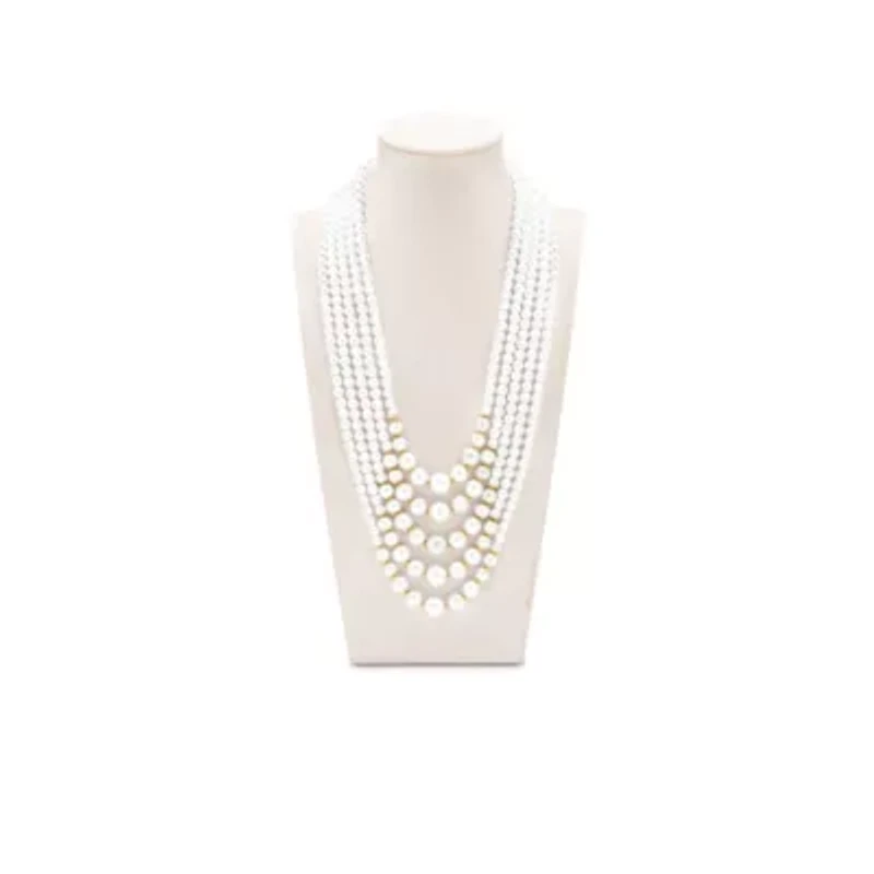 Five Strand Pearl Necklace In Gold