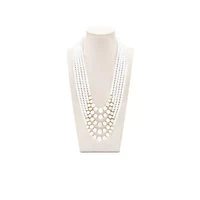 Five Strand Pearl Necklace In Gold