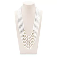 Five Strand Pearl Necklace In Gold