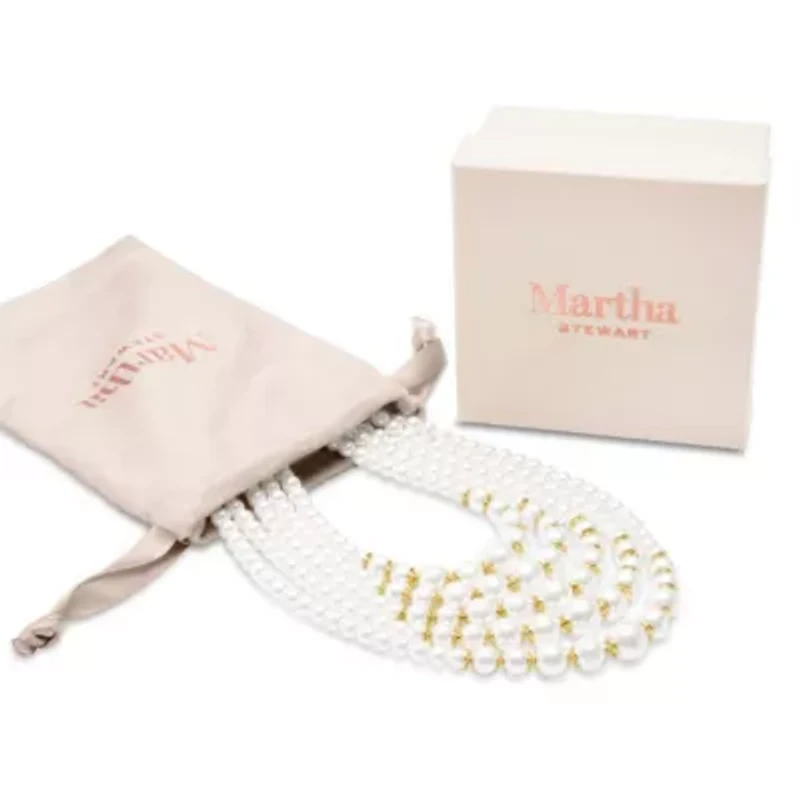 Five Strand Pearl Necklace In Gold