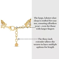 Three Strand Pearl and Chain Necklace In Gold