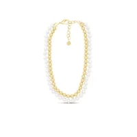 Pearl and Gold Ball Necklace In Gold