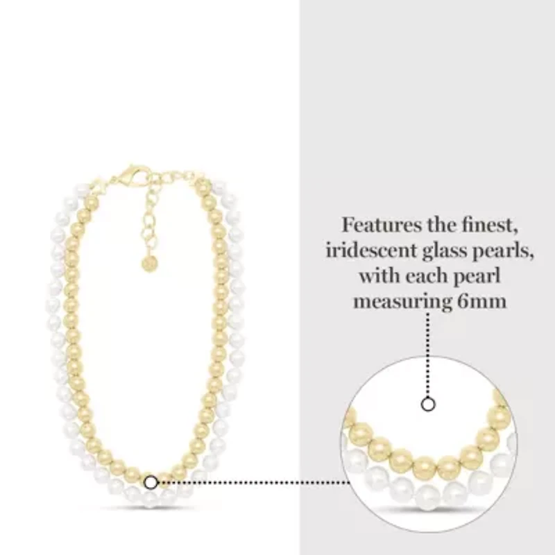 Pearl and Gold Ball Necklace In Gold