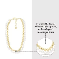 Pearl and Gold Ball Necklace In Gold