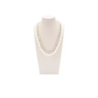 Pearl and Crystal Necklace In Gold, 18 Inches For Women