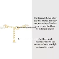 Pearl and Crystal Necklace In Gold, 18 Inches For Women