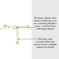 Pearl and Curb Chain Necklace In Gold, 16 Inches For Women