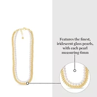 Pearl and Curb Chain Necklace In Gold, 24 Inches For Women