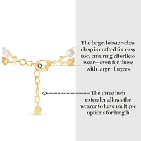 Pearl and Curb Chain Necklace In Gold, 24 Inches For Women