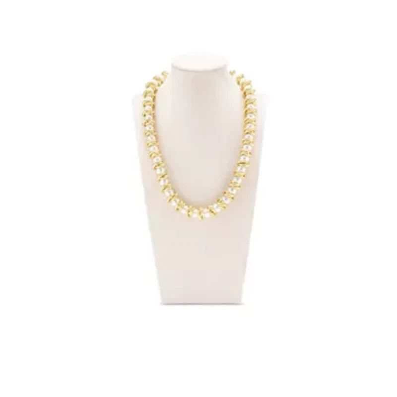 Elegant Gold and Pearl Necklace, 18 Inches For Women