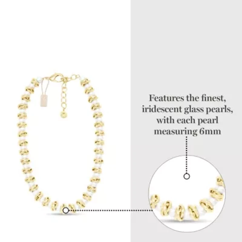Elegant Gold and Pearl Necklace, 18 Inches For Women