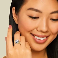 4 TCW Round Cubic Zirconia Solitaire Ring 18k Gold-Plated