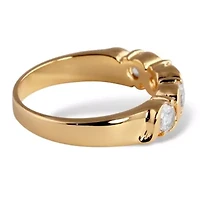 1 TCW Round Cubic Zirconia S Style Ring Yellow Gold-Plated