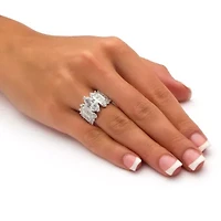 6.55 TCW Marquise-Cut Cubic Zirconia Ring .925 Sterling Silver