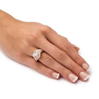 4.79 TCW Round Cubic Zirconia Bypass Ring 14k Gold-plated Sterling Silver
